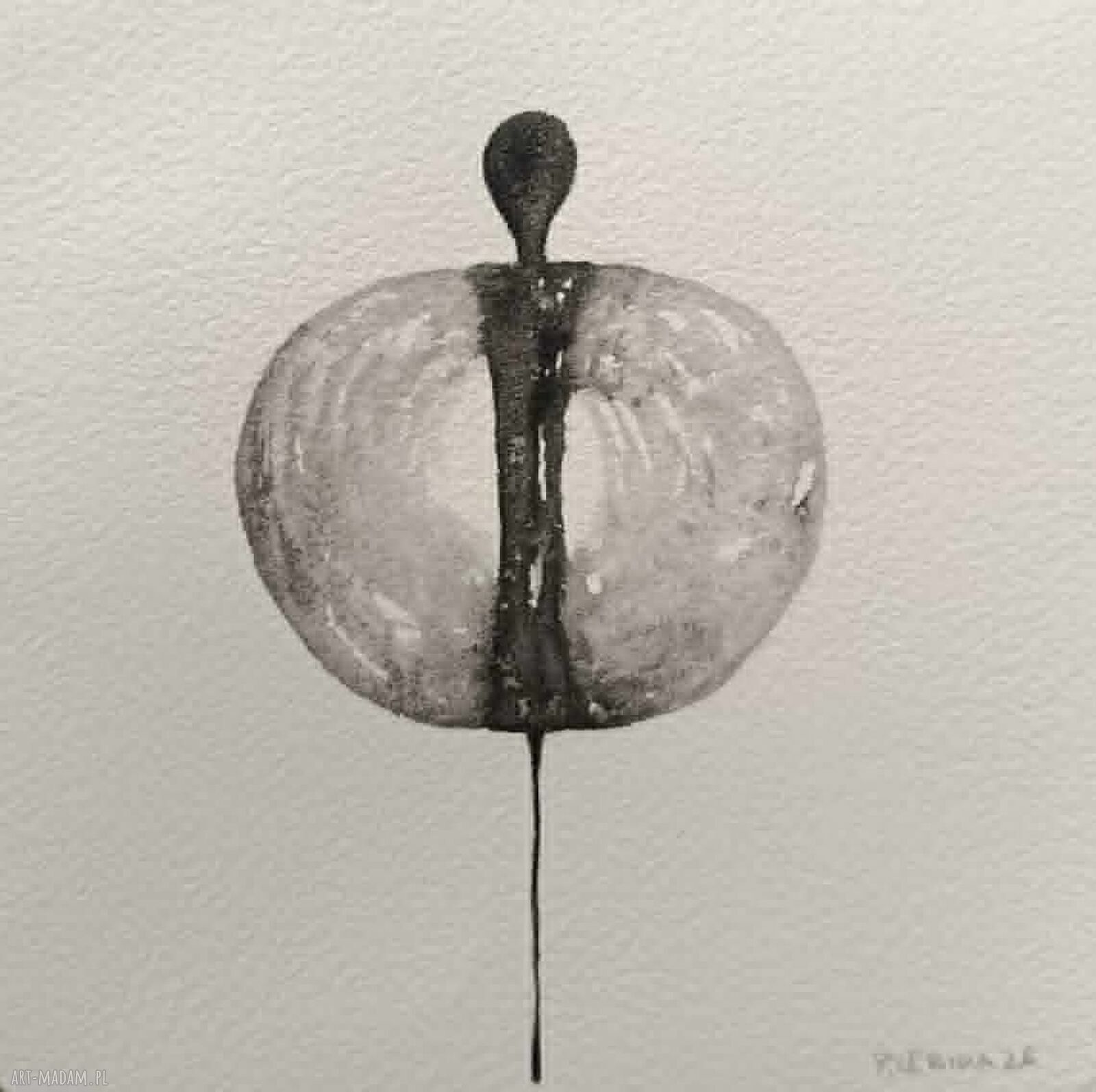 Zestaw 4 akwarel „Postacie” Paulina Lebida - sygnowane prace 15x15 cm (bez oprawy)