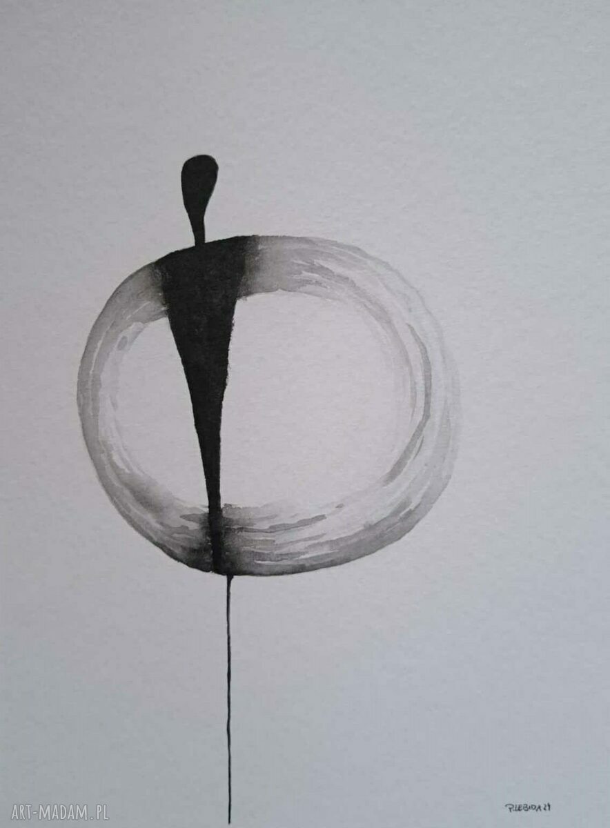 Dwie akwarele z postaciami - komplet 32 x 24 cm (szaro-czarne)