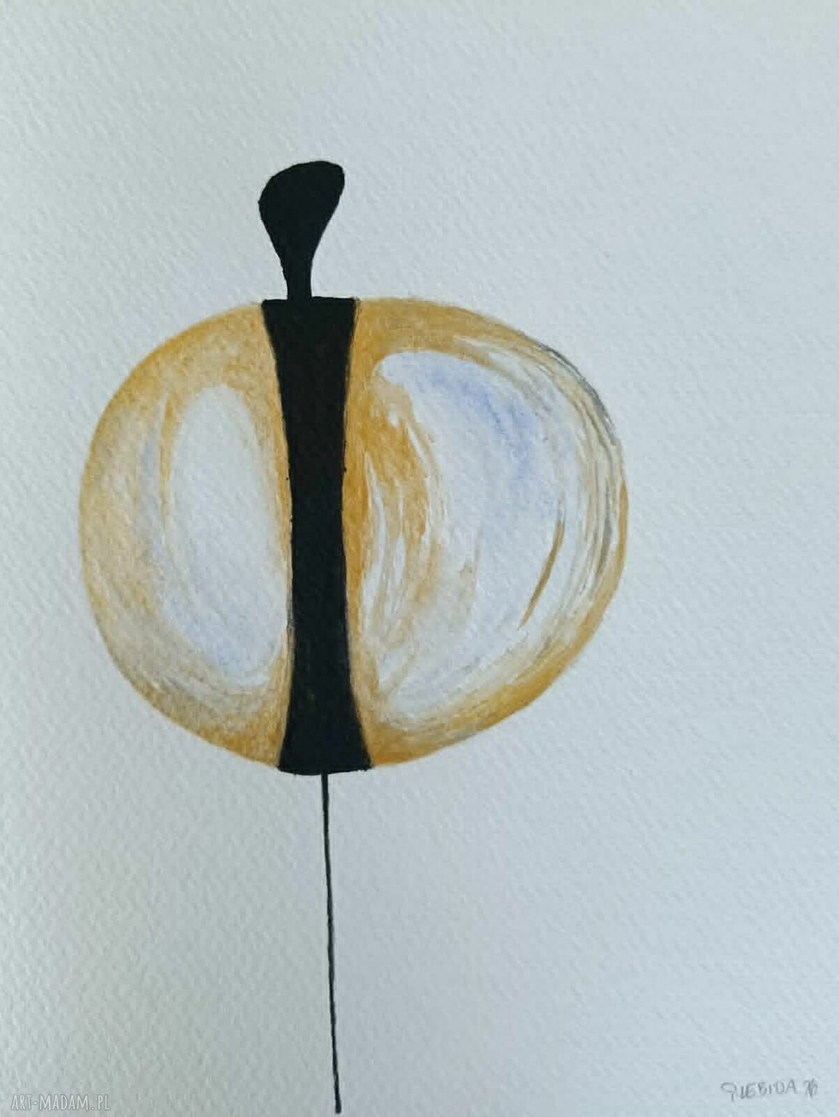 Postacie ze złotem - komplet 3 akwarel 24x18 cm (sygnowane)