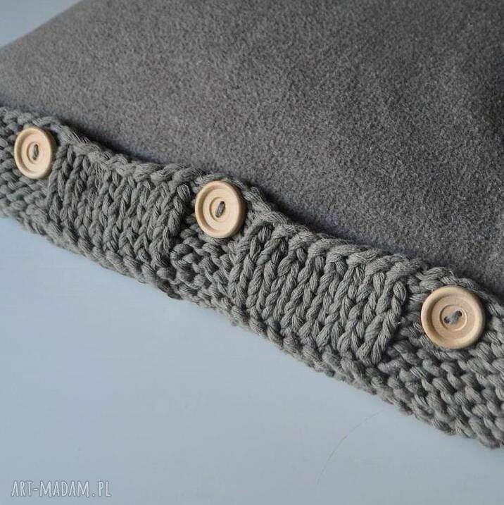 poduszki: dziergana poszewka na poduszkę Ręcznie robione