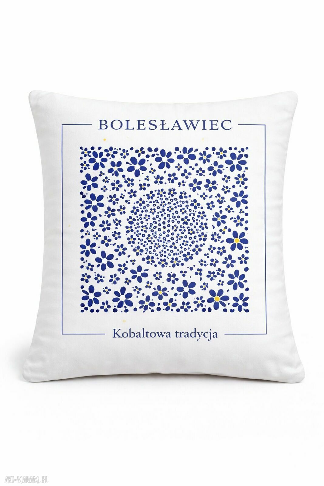 Poszewka inspirowana motywami ceramiki Bolesławieckiej 40x40