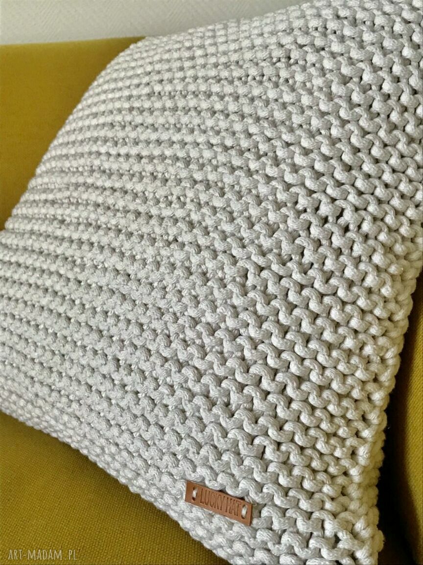 Poszewka na poduszkę w skandynawskim stylu 50x50 cm - biała rękodzieło