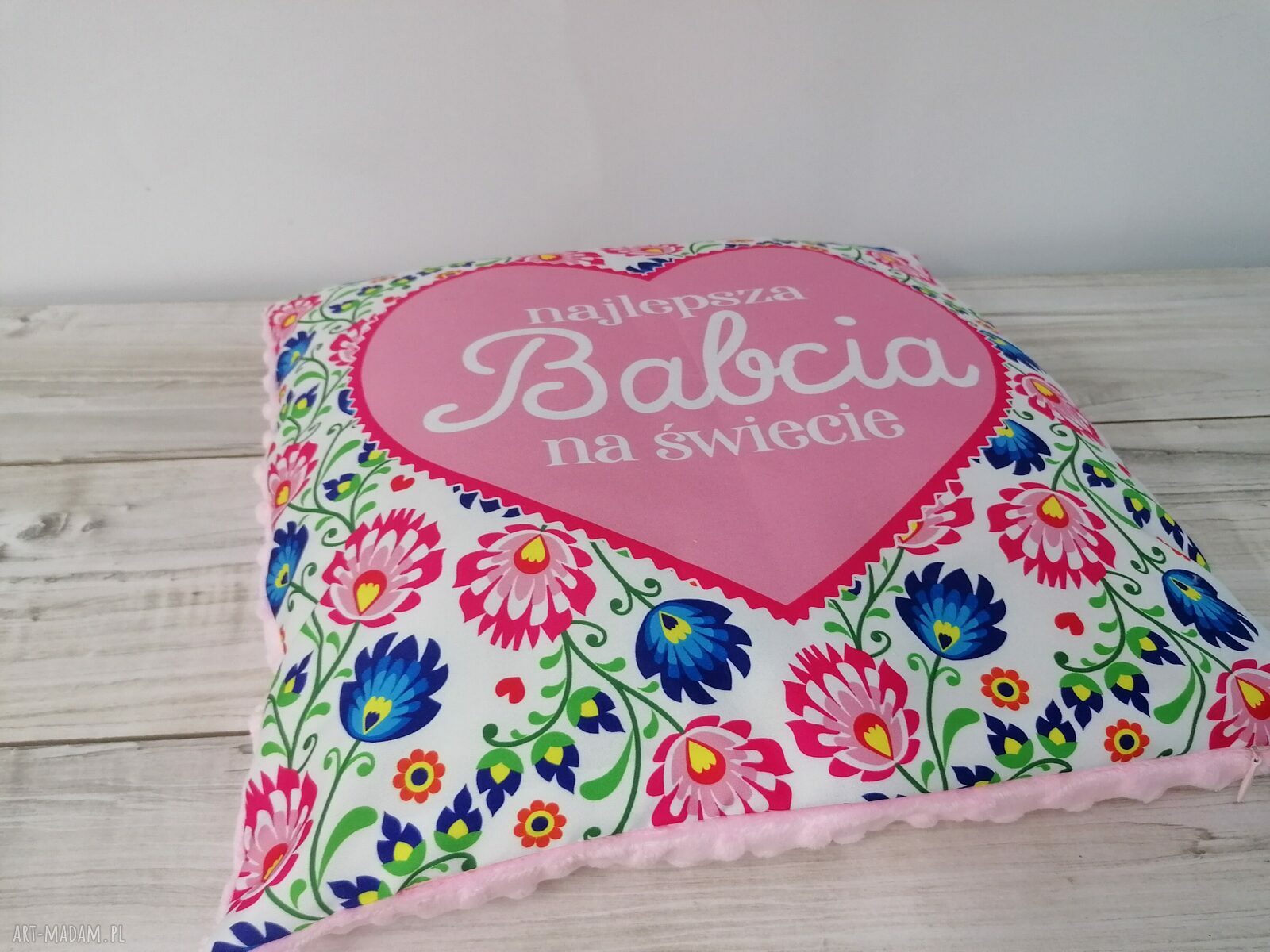 Poszewka na poduszkę dla Babci 40x40 - ręcznie robiona