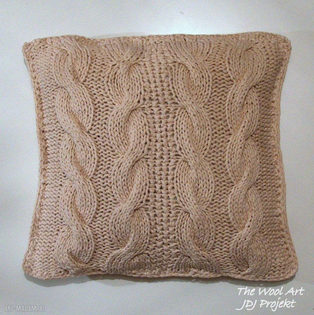 Rezerwacja bogumiła poszewka poduszka bawełniana dziergana