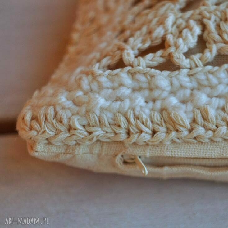 poduszki: Poszewka z lnu i bawełny hand made