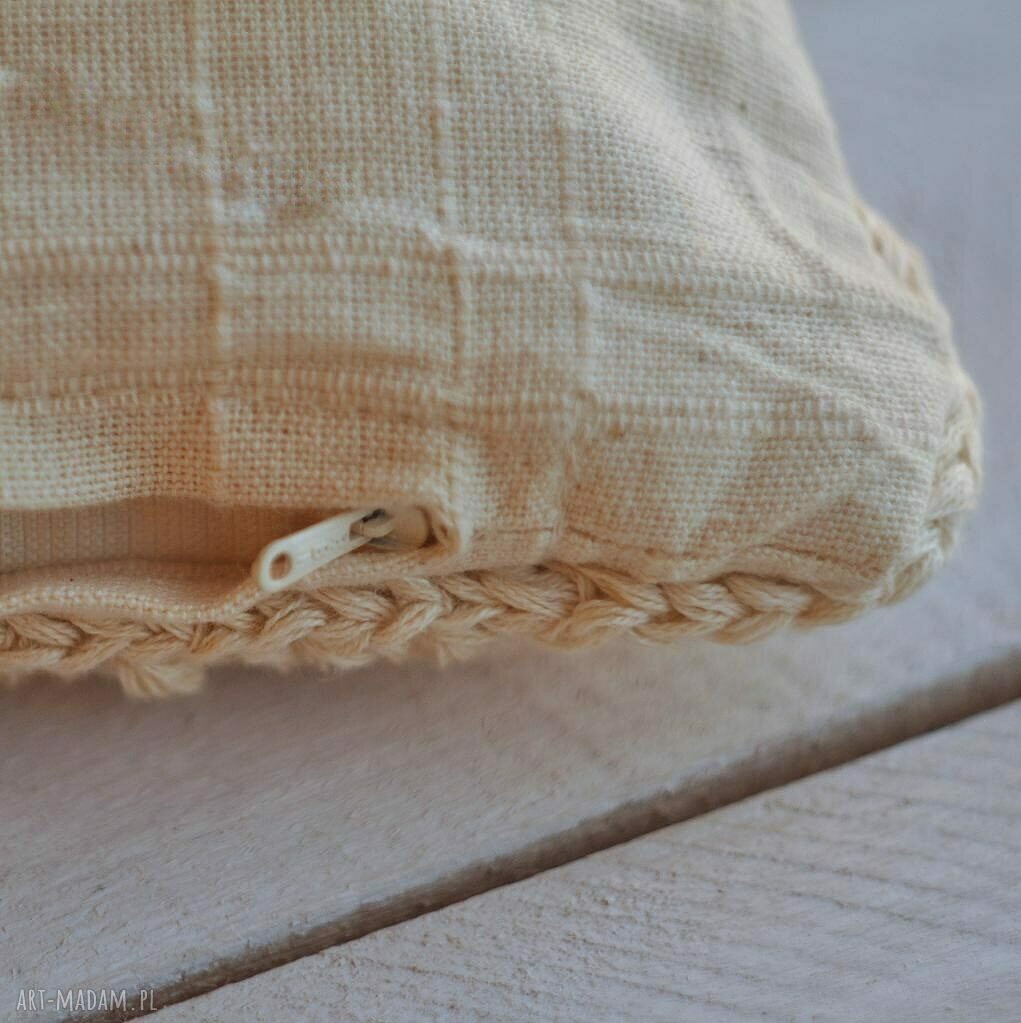 poduszki: Poszewka z lnu i bawełny hand made