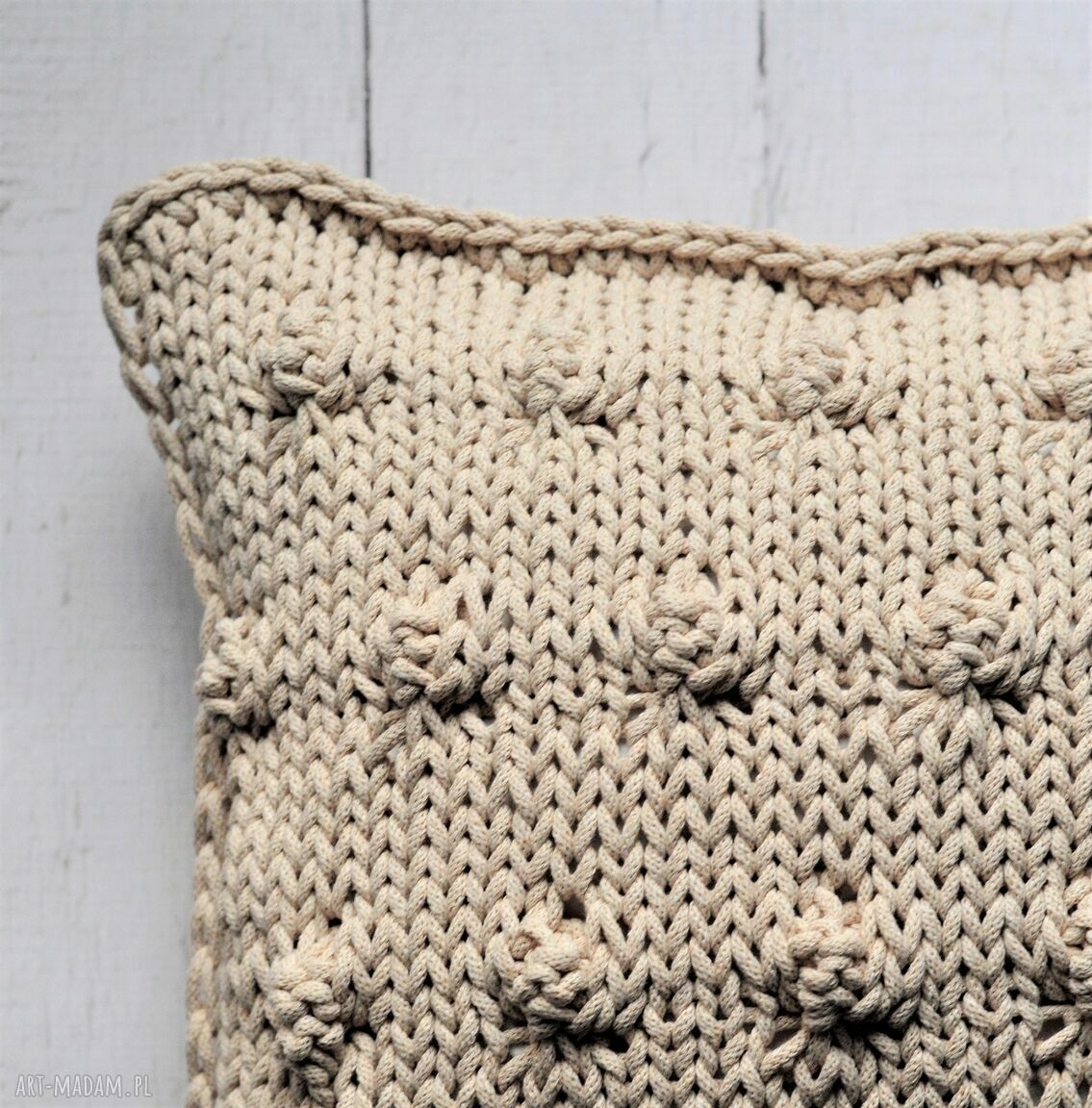 poduszki: poszewka ze sznurka Hand Made