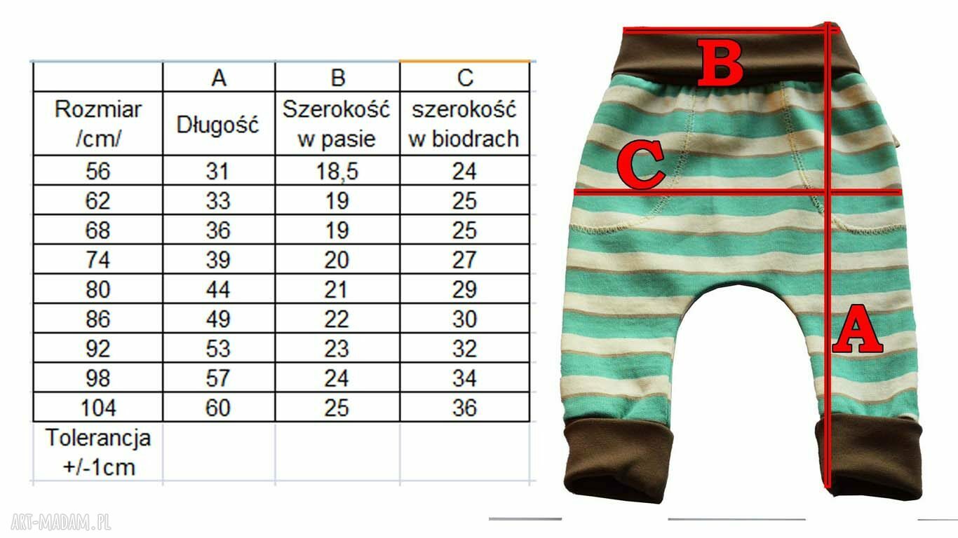 POTWORKI kolorowe całoroczne spodnie z dresówki, spodnie dla dziecka rozmiary 56 -116