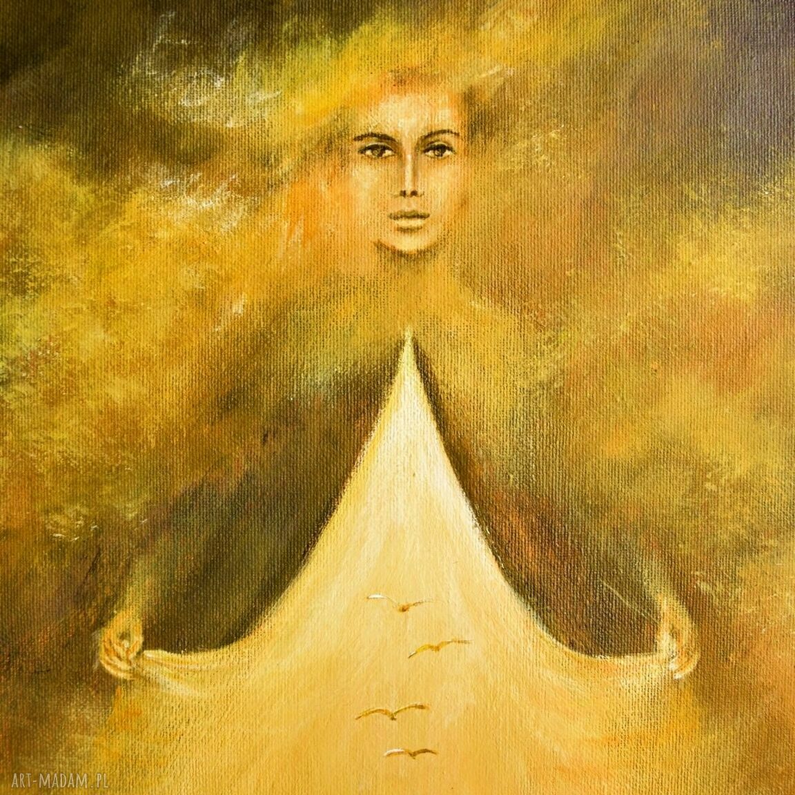 Powitanie VIII - obraz surrealizm i realizm magiczny, ręcznie malowany na płótnie 30x40 cm