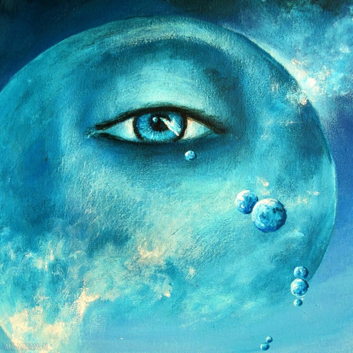Powitanie X - oryginalny obraz ręcznie malowany akrylem na płótnie (surrealizm, realizm bajkowy)
