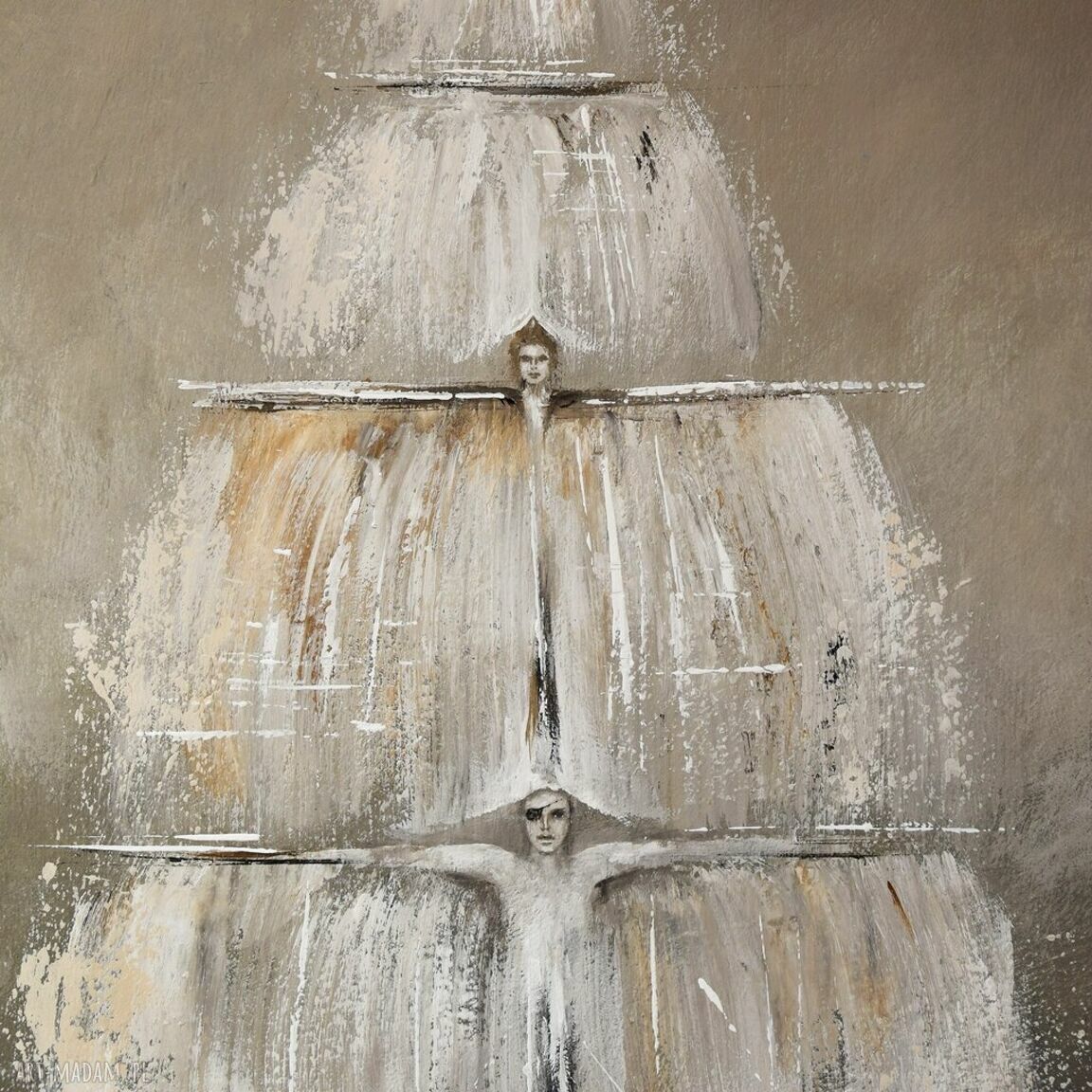 Powitanie XII - oryginalny obraz akrylowy na płótnie 50x70 w stylu surrealizmu i realizmu magicznego