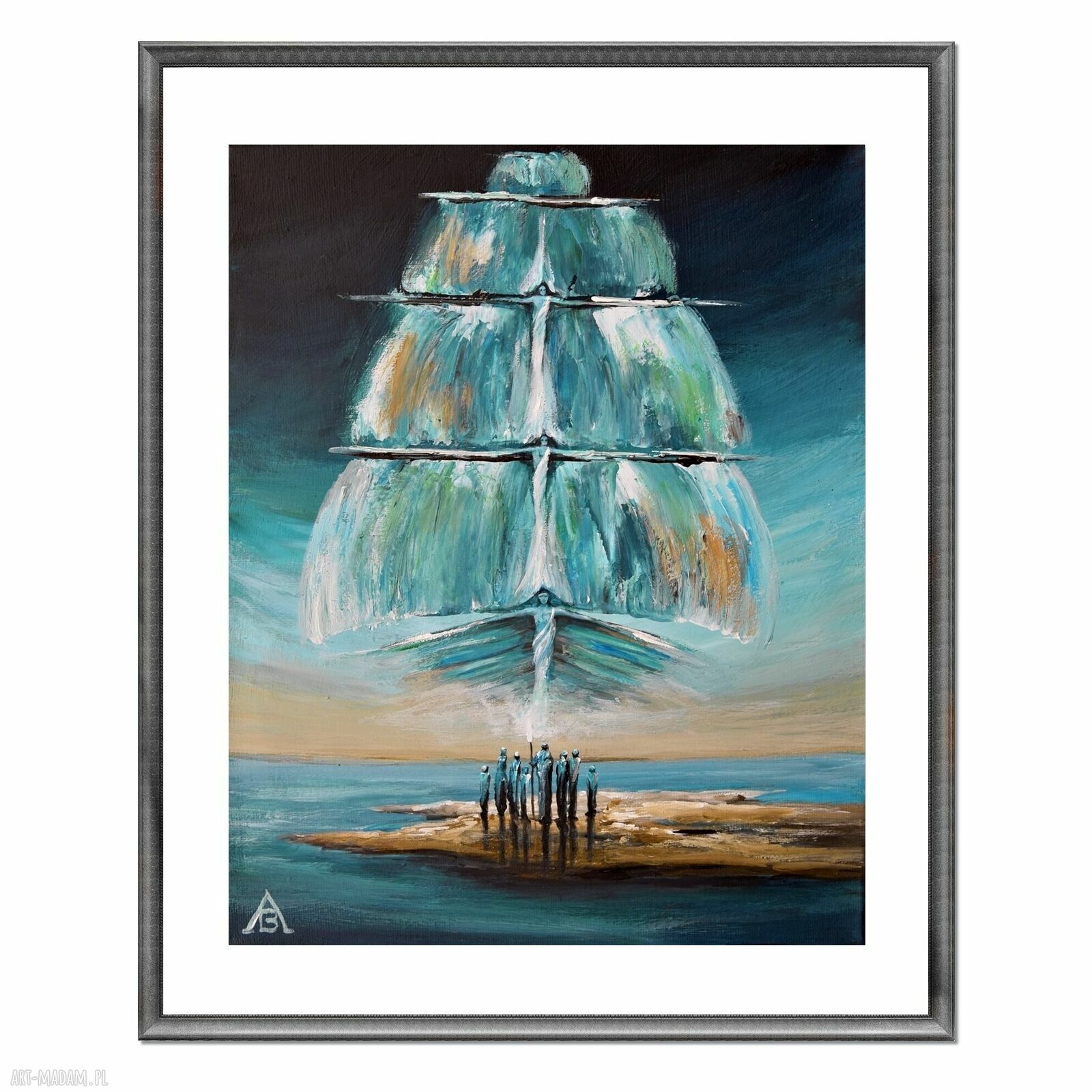 Powitanie XVII - oryginalny obraz ręcznie malowany akryl na płótnie 24x30 cm