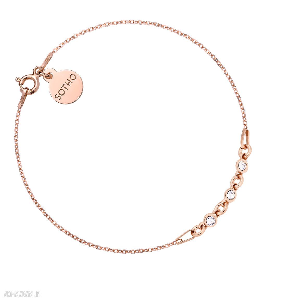 Bransoletka różowego złota kryształkami swarovski® crystal różowa
