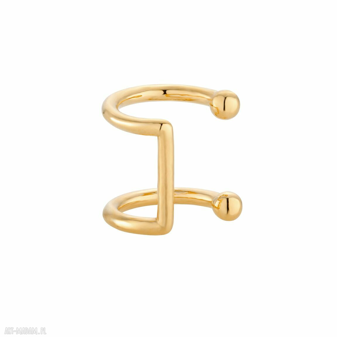 Złota delikatna nausznica naucho pozłacana rock rockowe gold