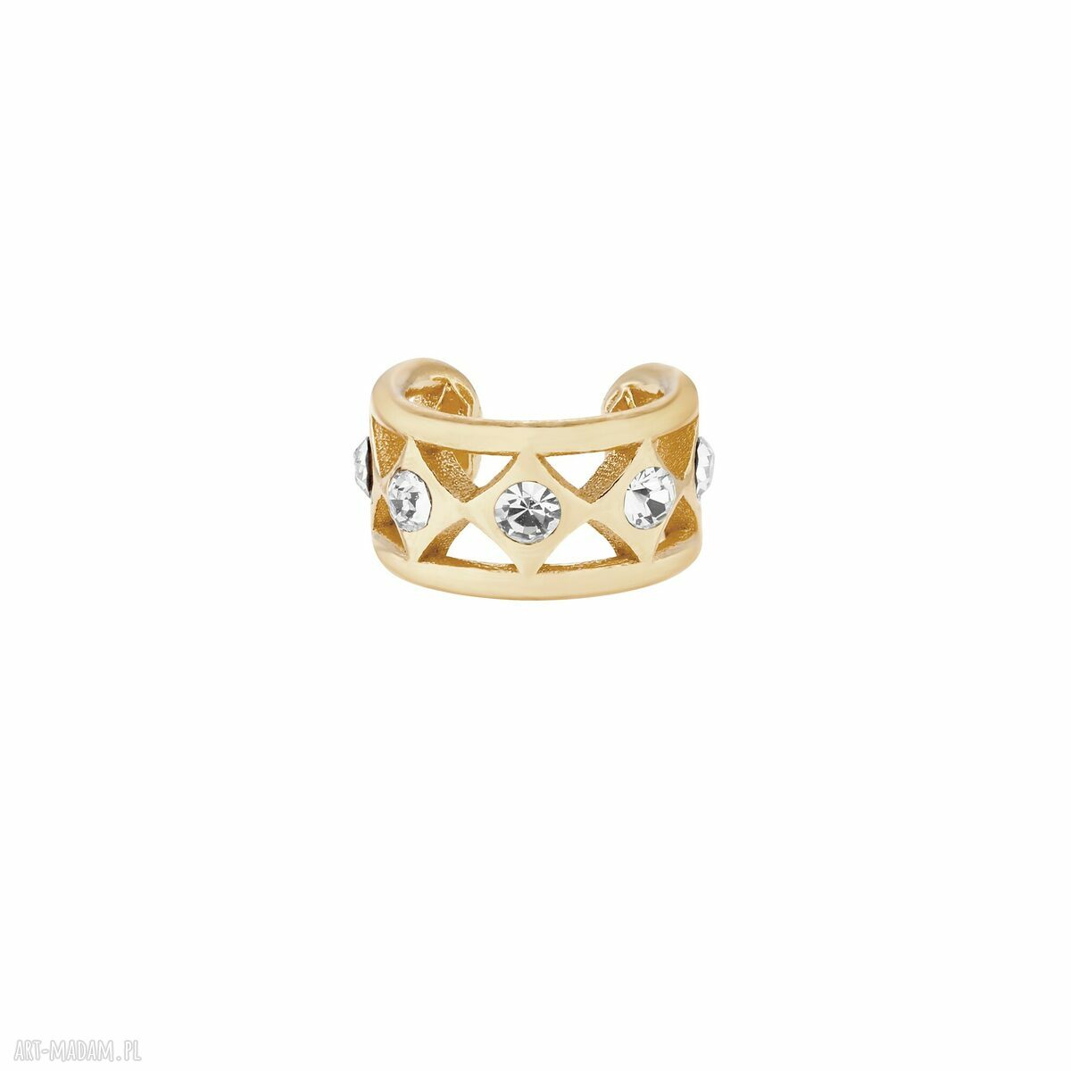 Złota nausznica wysadzana kryształami swarovski® crystal