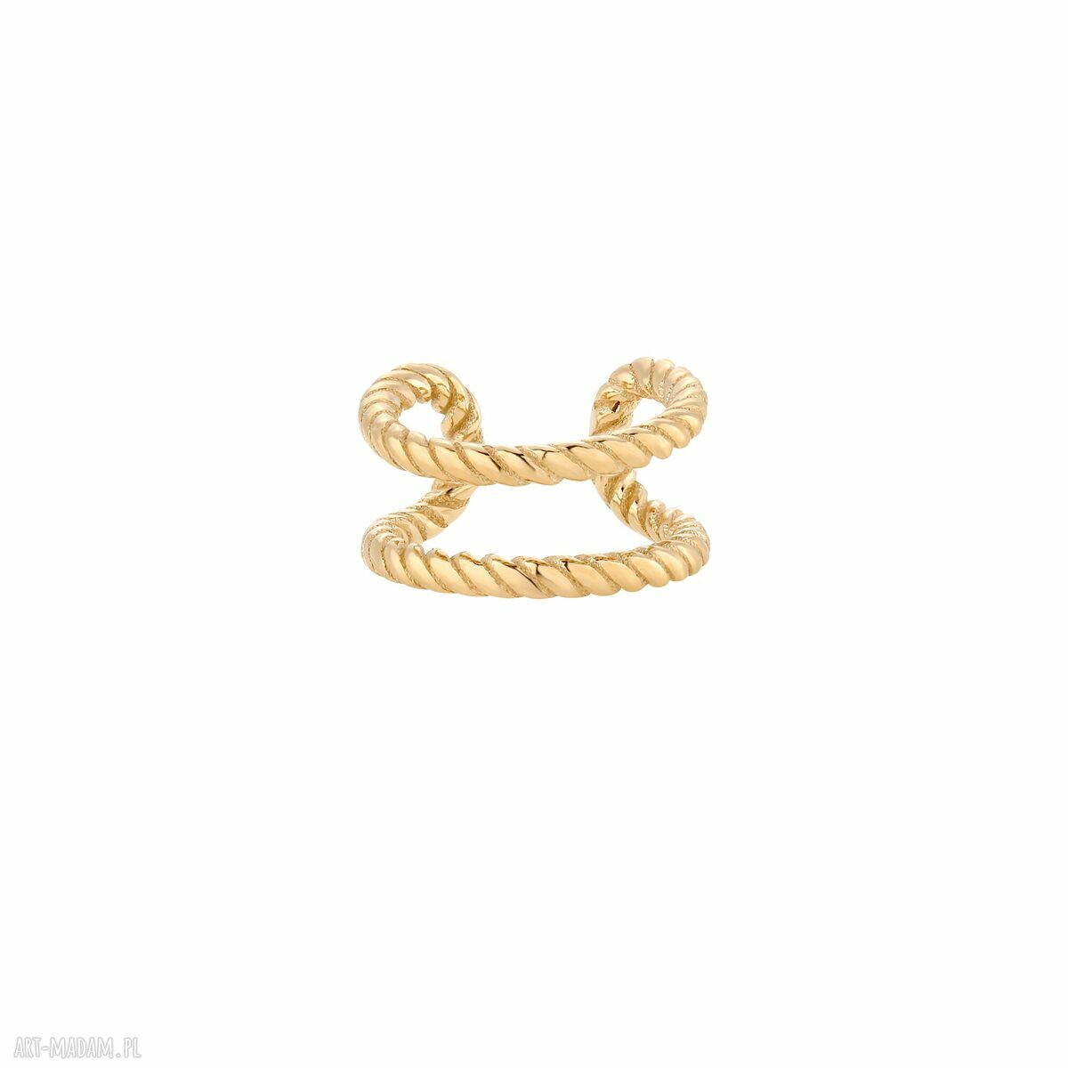 Złota delikatna nausznica kolczyki 925 pozłacane eleganckie modne