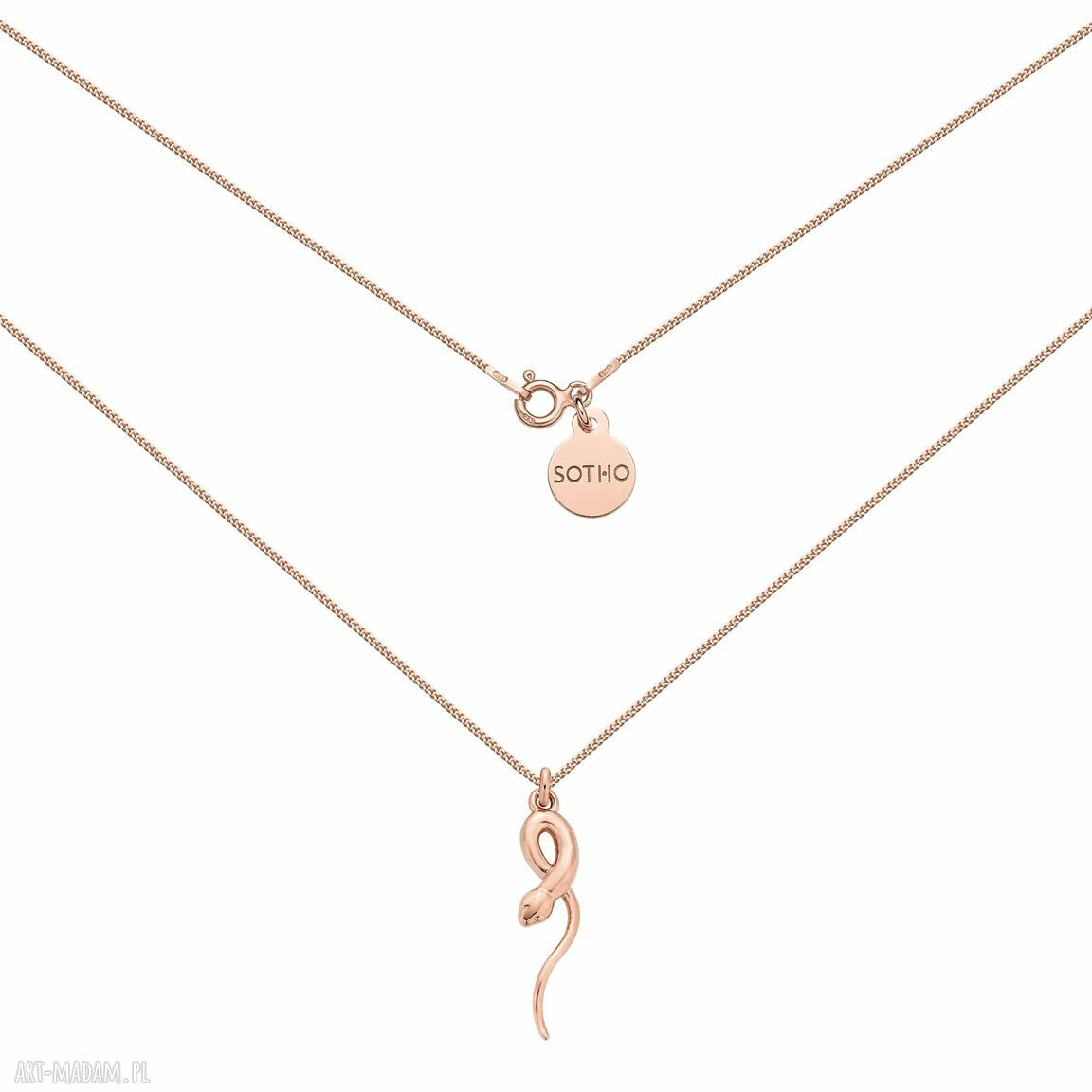 Naszyjnik pancerka wężem różowego złota wąż snake elegancki