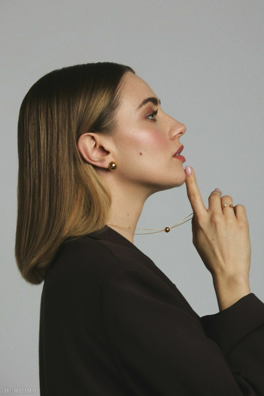 naszyjniki: Naszyjnik z różowego złota z kulką Hand Made