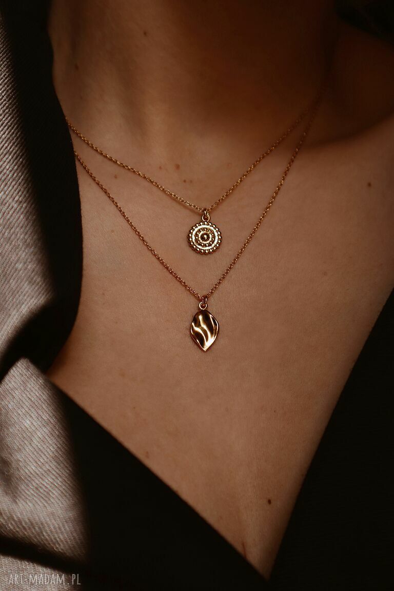 naszyjniki: Naszyjnik z różowego złota z łezką hand made