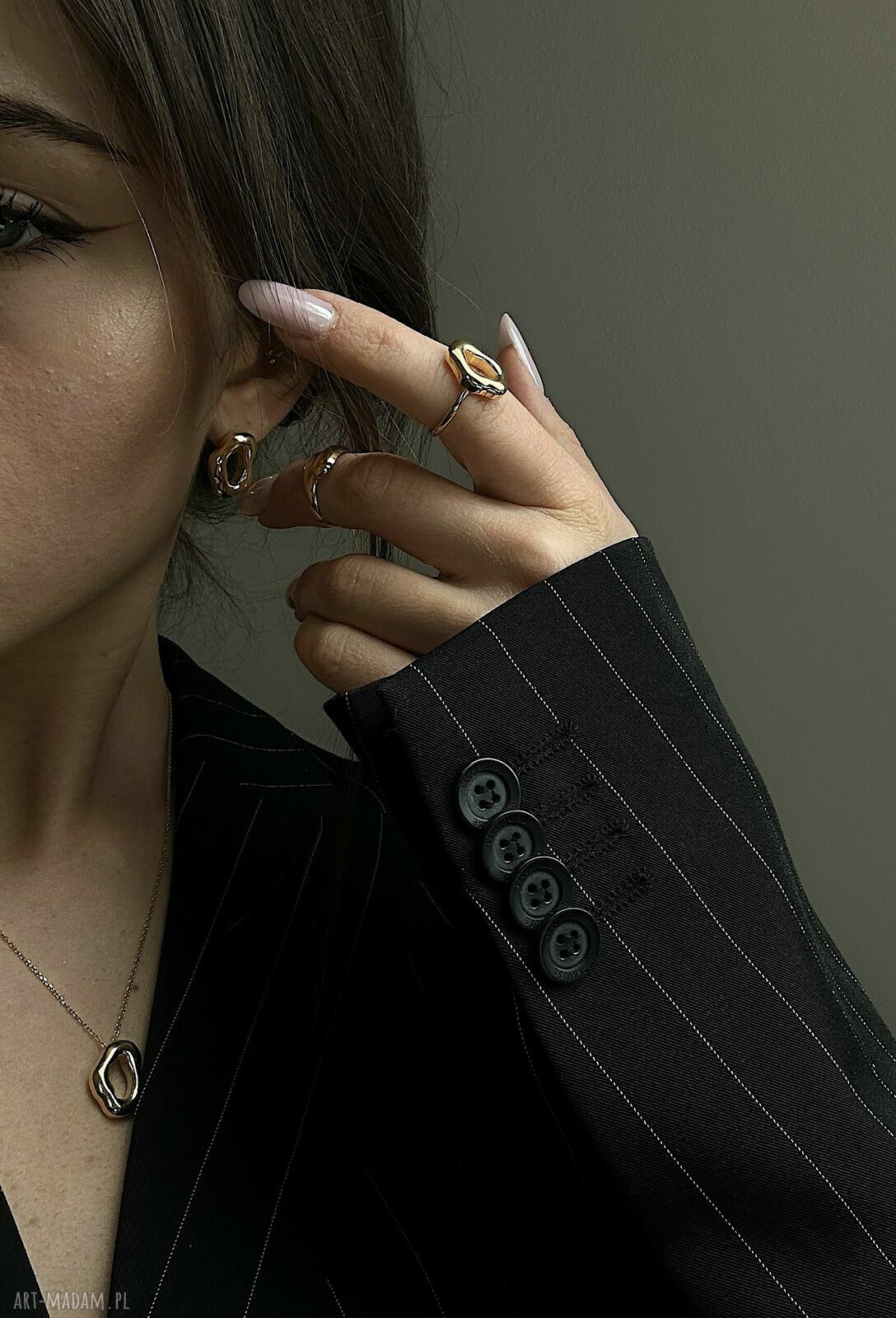 pierścionki: Złoty balonowy pierścionek HandMade