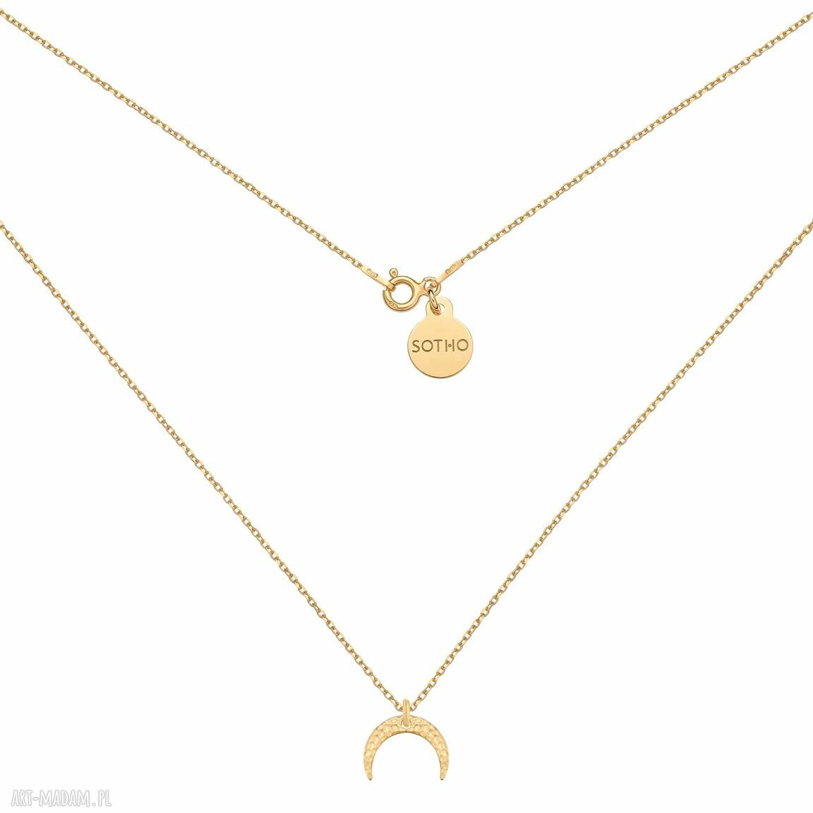 Złoty naszyjnik księżycem księżyc pozłacany półksiężyc mo