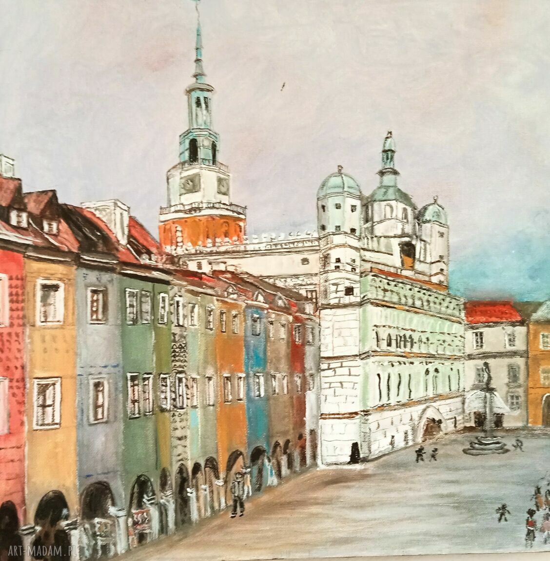 Poznań - obraz akrylowy miasto, architektura i pejzaż 40x40 cm