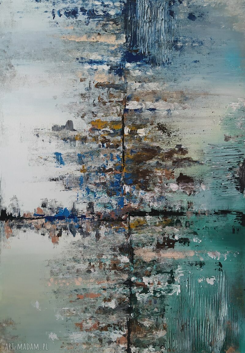 Pozytywna abstrakcja - wielkoformatowy obraz akrylowy na płótnie 80x120 cm