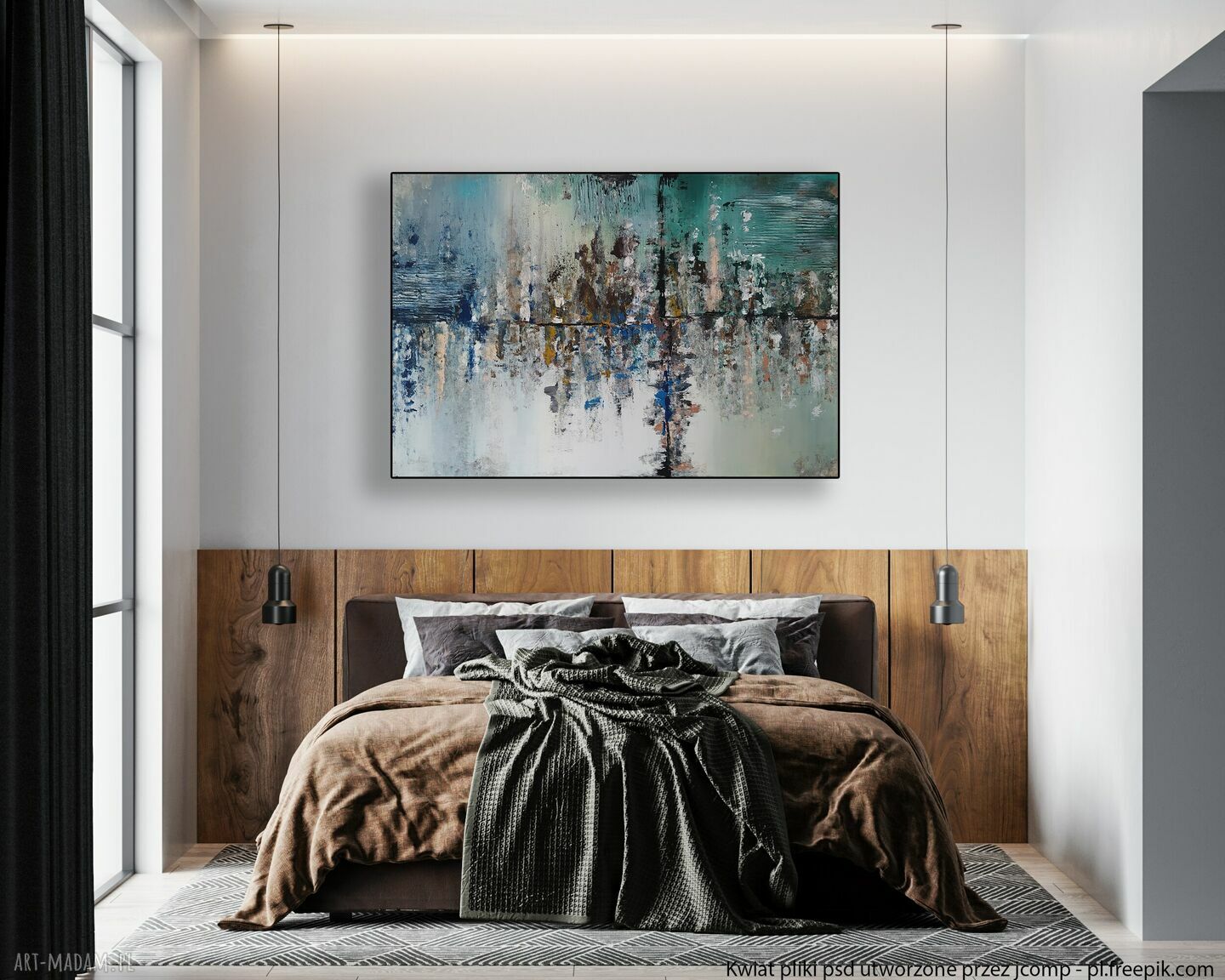 Pozytywna abstrakcja - wielkoformatowy obraz akrylowy na płótnie 80x120 cm