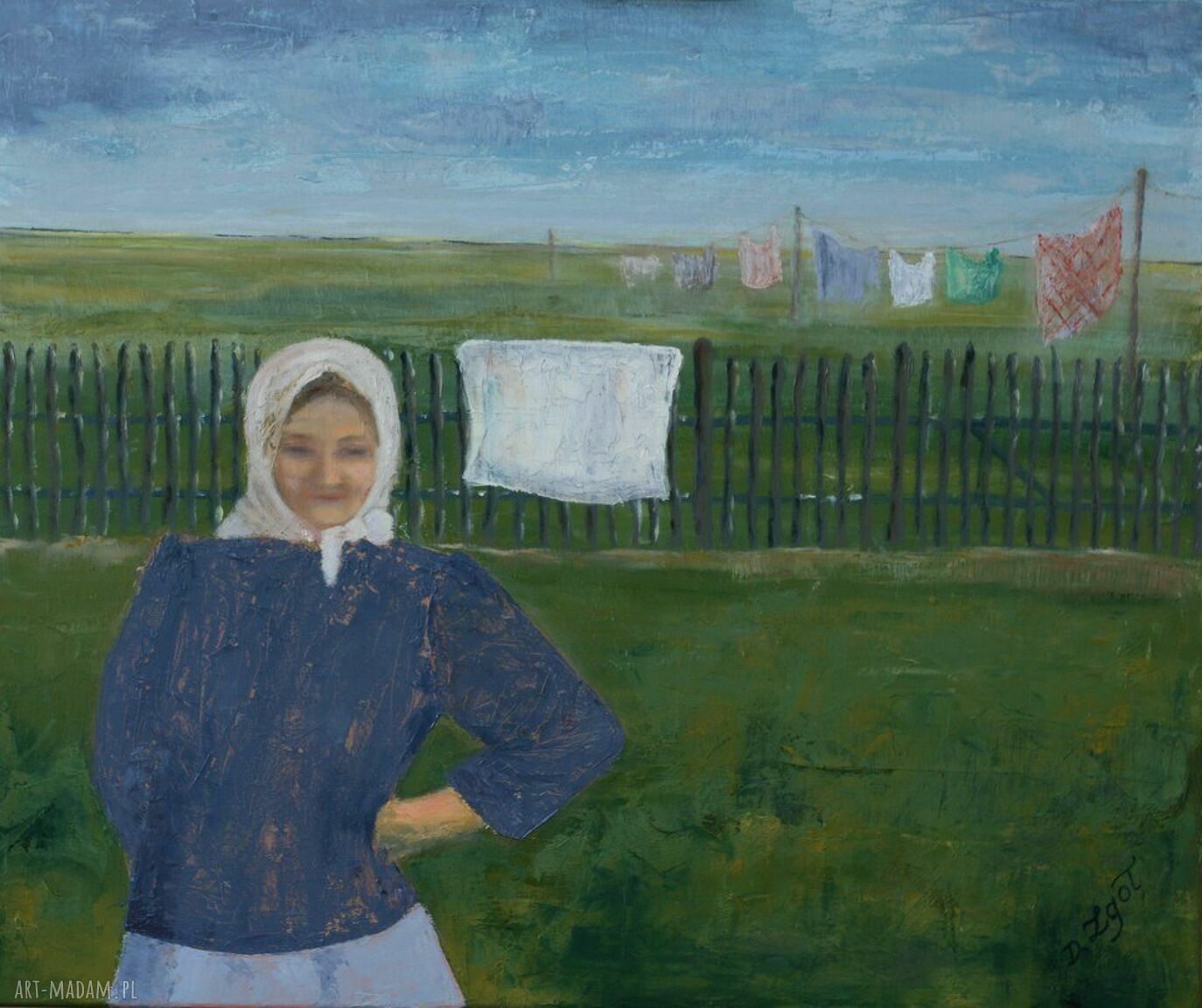 Prababcia - autorski obraz olejny na płótnie 50x60