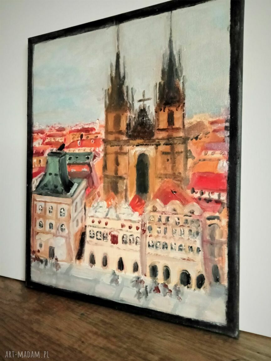Obraz Praga - ręcznie malowany na blejtramie 30x40 cm