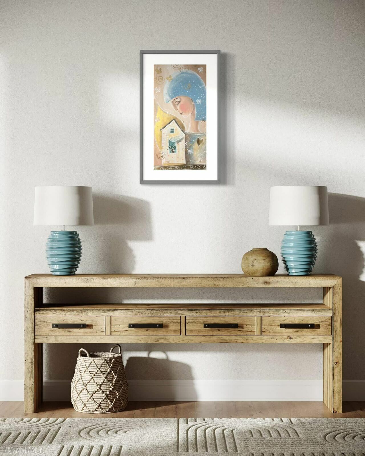 Obraz giclee z aniołem stróżem - Prawdziwy dom zawsze ma otwarte serce