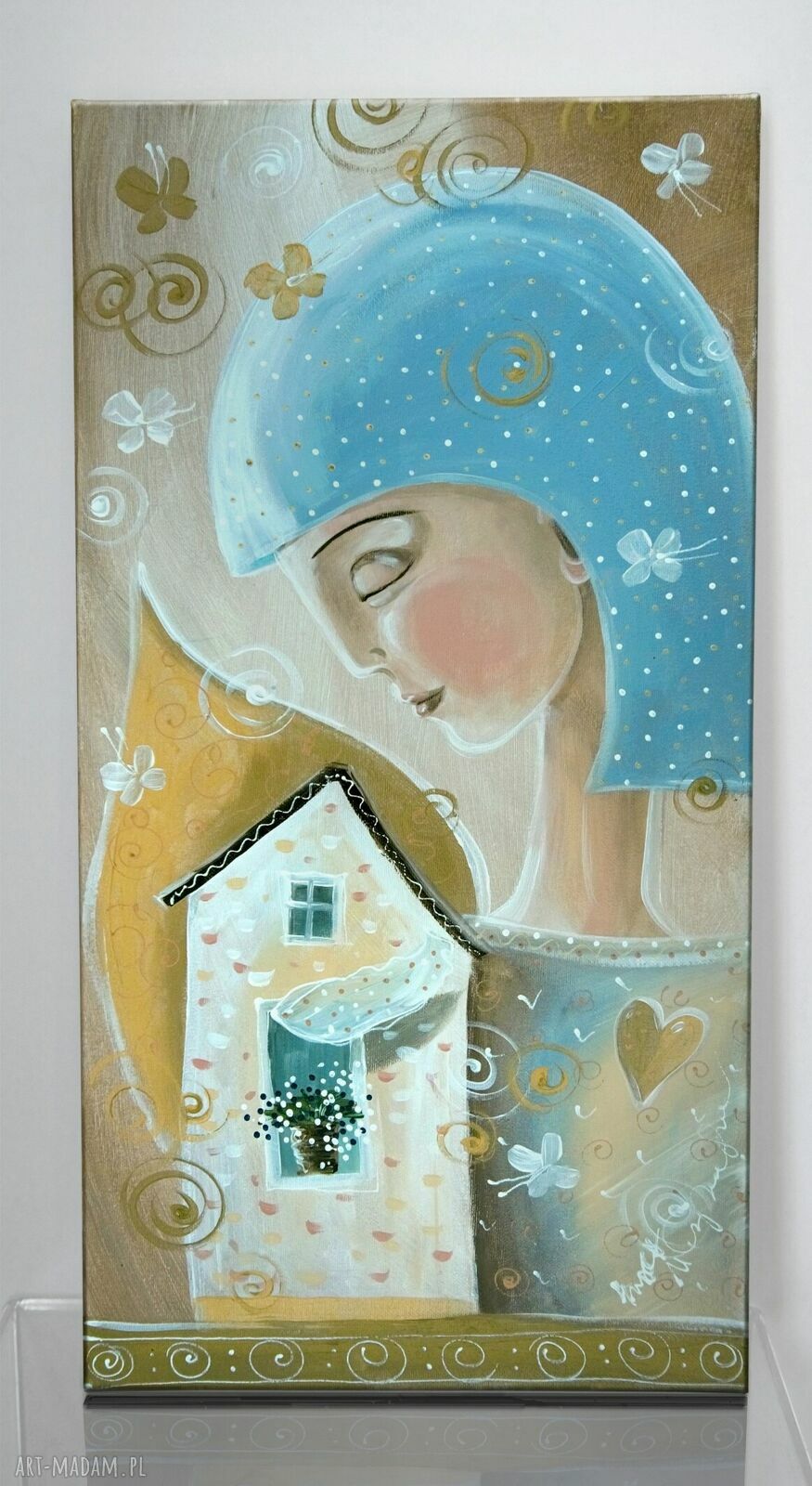 Obraz giclee z aniołem stróżem - Prawdziwy dom zawsze ma otwarte serce