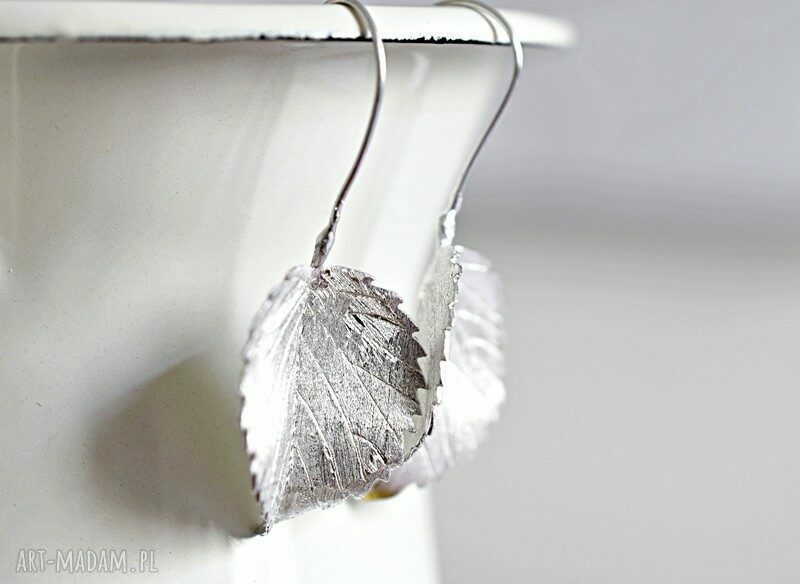 kolczyki: 925 Srebrne kolczyki LIŚCIE II Hand Made