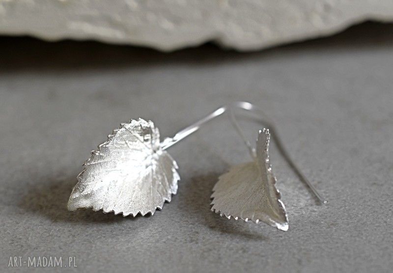 kolczyki: 925 Srebrne kolczyki LIŚCIE II Hand Made