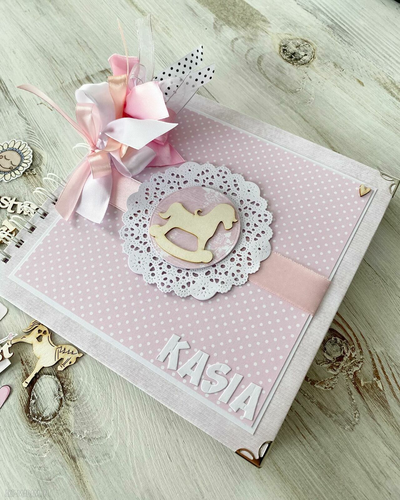 Album dla dziewczynki chrzest roczek urodziny prezent konik