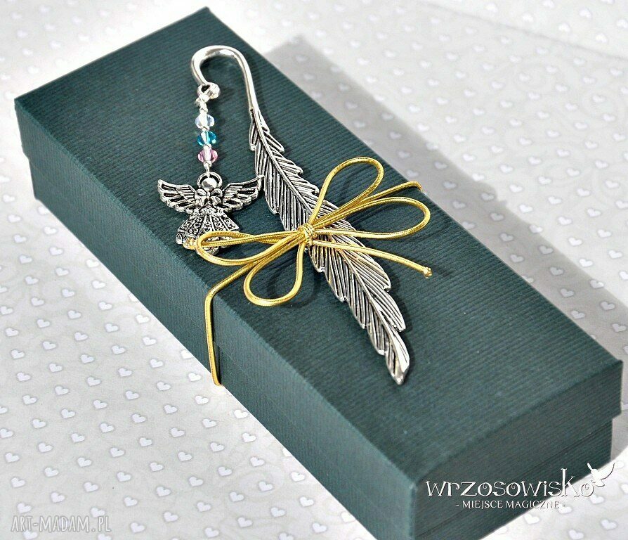 Anioł kryształkami zakładka pudełeczku swarovski