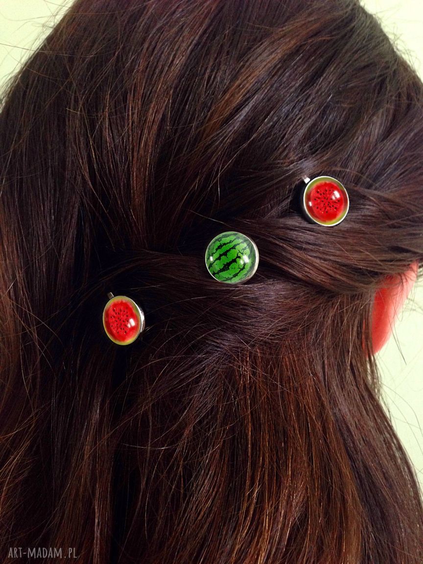 ozdoby do włosów: Arbuz 3 wsuwki do włosów Autorskie