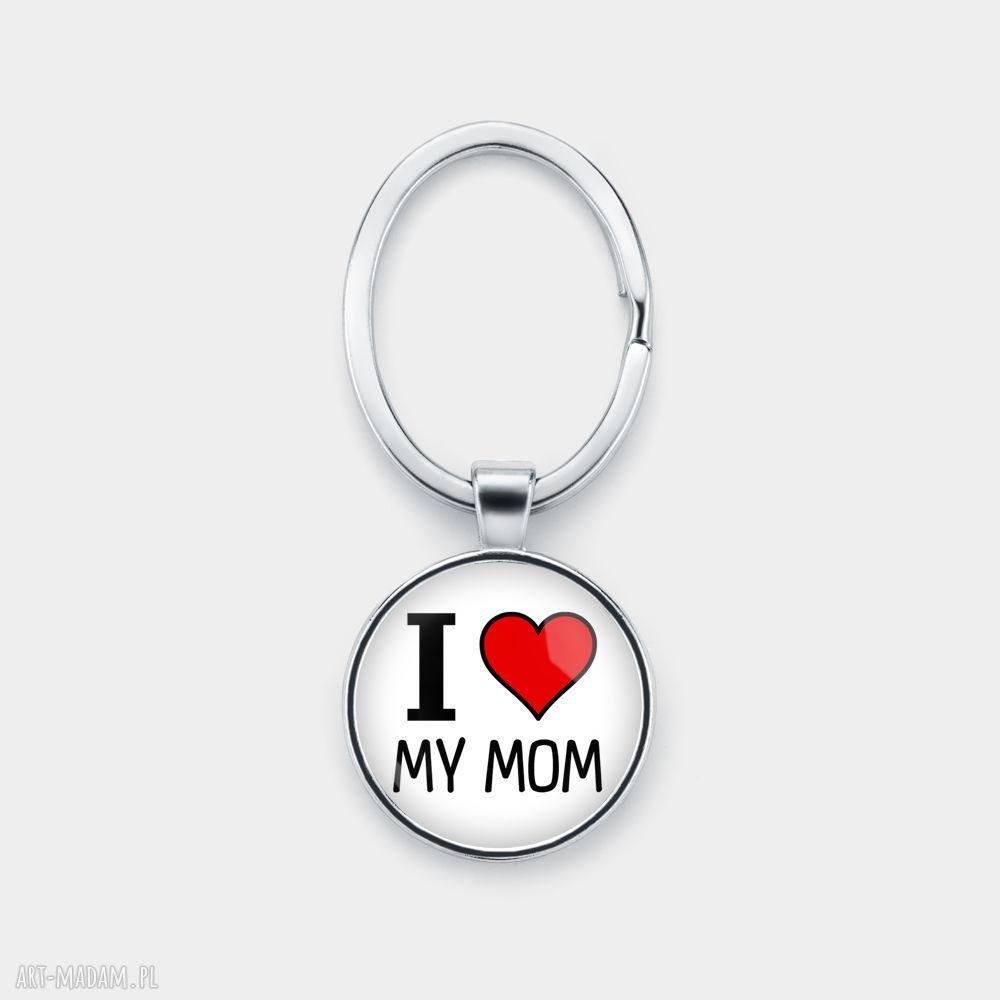 Brelok do kluczy LOVE MY MOM - ręcznie robiony prezent dla mamy
