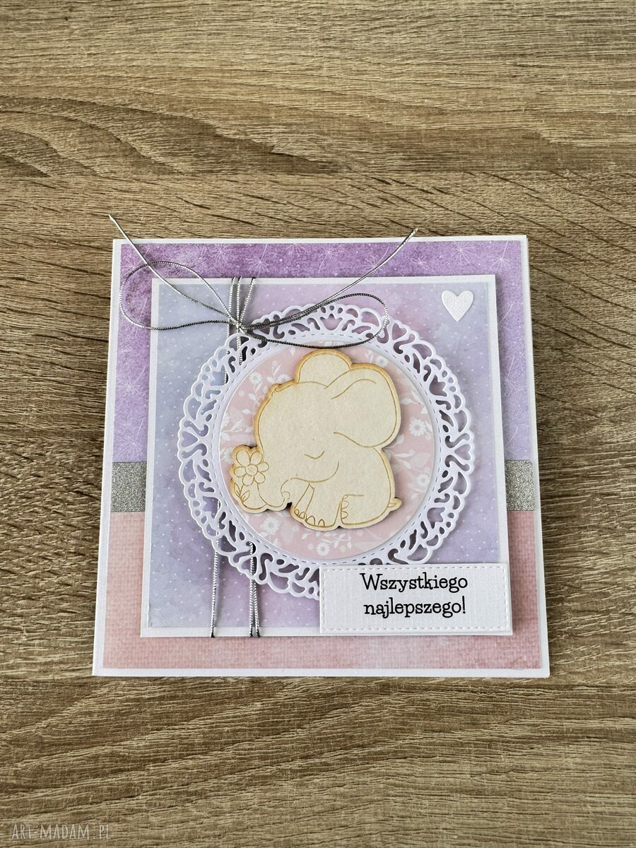 kartki: Kartka na urodziny roczek babyshower ręcznie robione