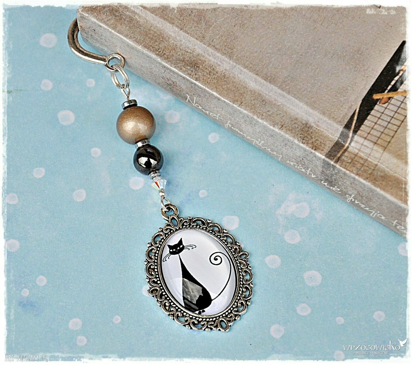 Prezent dla Kociary zakładka z kotkiem :) hand made