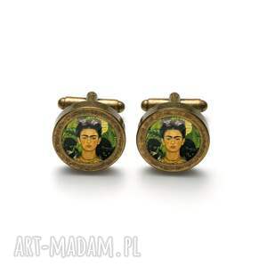 eleganckie spinki do mankietów frida kahlo obraz sztuka