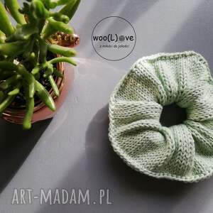 wool love scrunchie premium pure cotton jasna zielona mięta