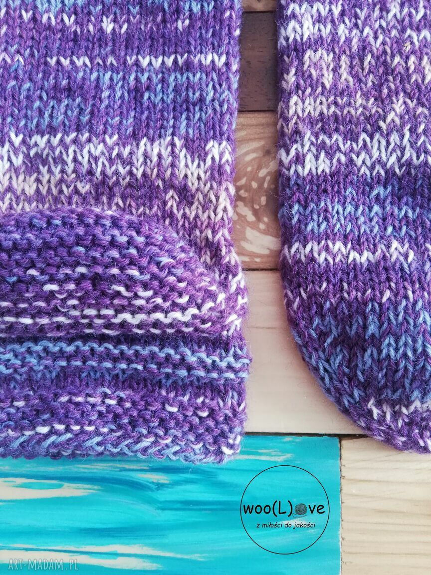 bielizna: skarpeciaki wełniaki MELANŻ FALA FIOLET I LAWENDA (104/904) rozmiar 40/41