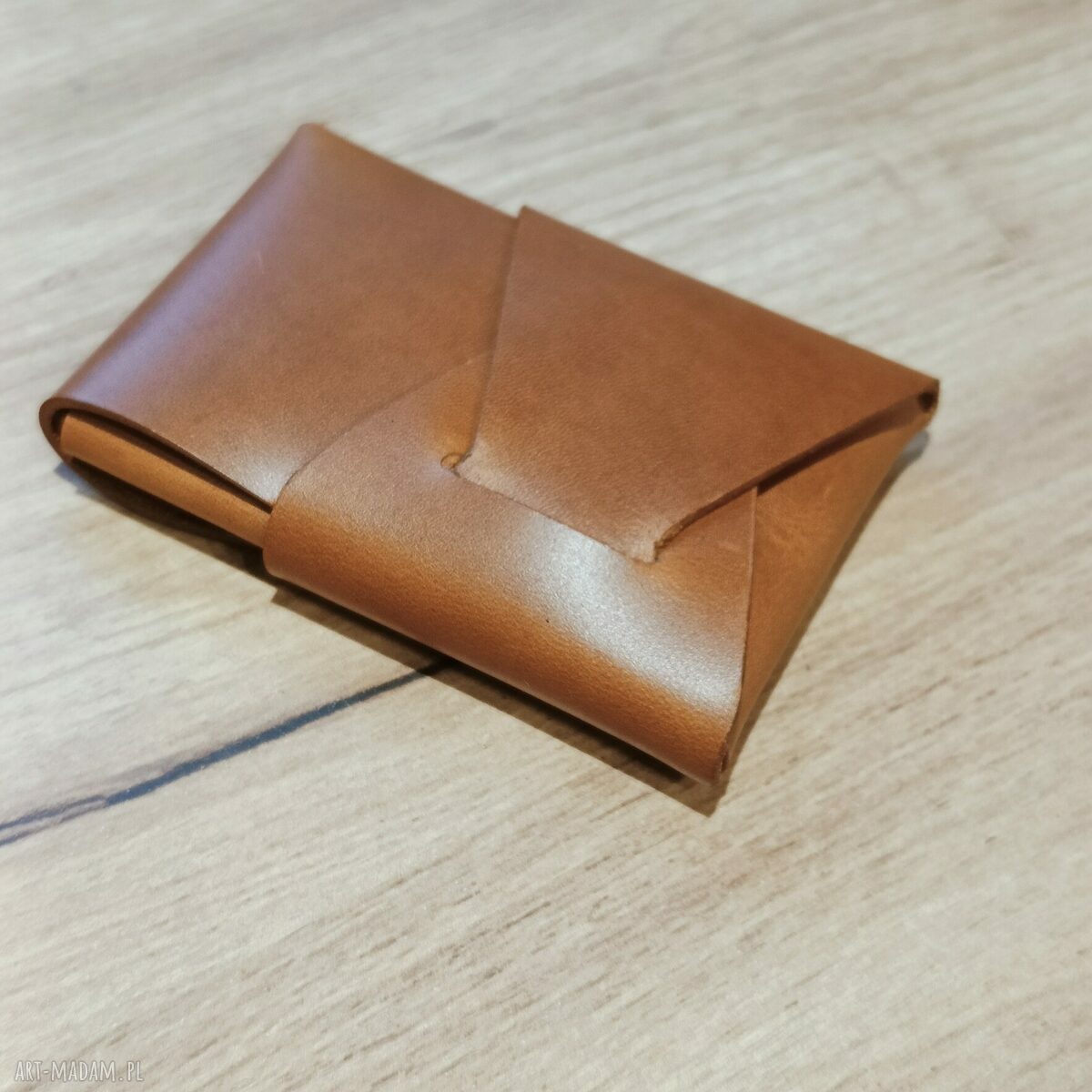 Prezent dla gołębiarza - wieczny portfel skórzany męski z grawerem na karty (bez szwów, handmade)
