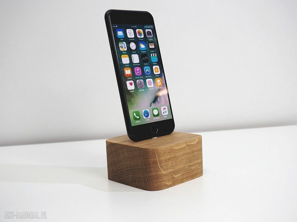 Drewniana stacja ładowania iPhone z dębiny - naturalny olej matowy