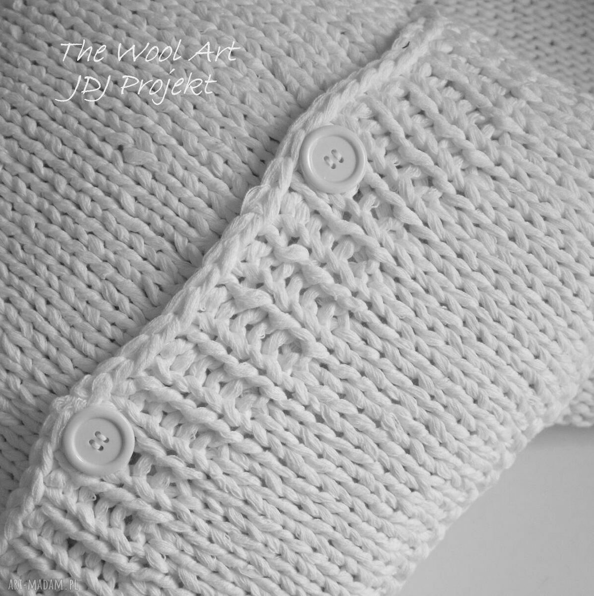 poduszki: dziergana poszewka na poduszkę ręczne wykonanie