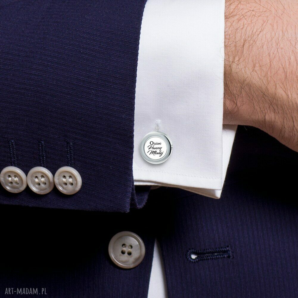 Eleganckie spinki do mankietów dla Taty wesele i upominek