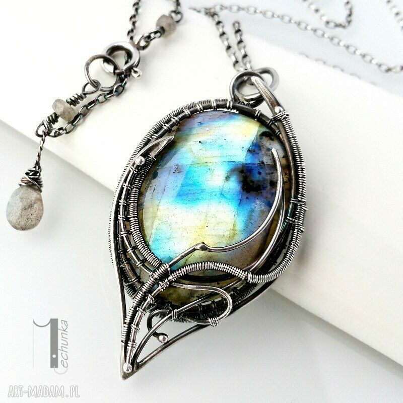 naszyjniki: Eos naszyjnik srebrny z labradorytem ręcznie robione