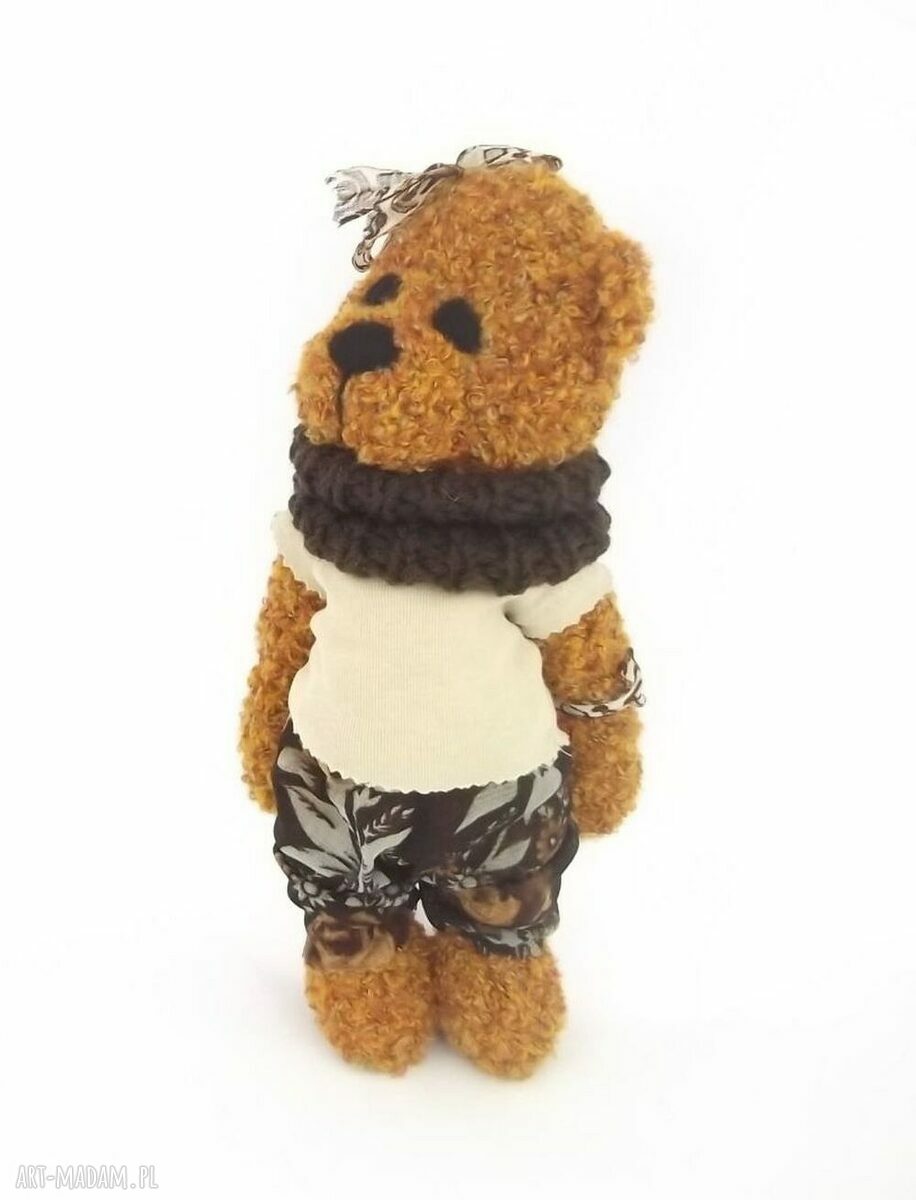 Gabrysia - misiowa dziewczynka, szydełkowa maskotka handmade 34 cm