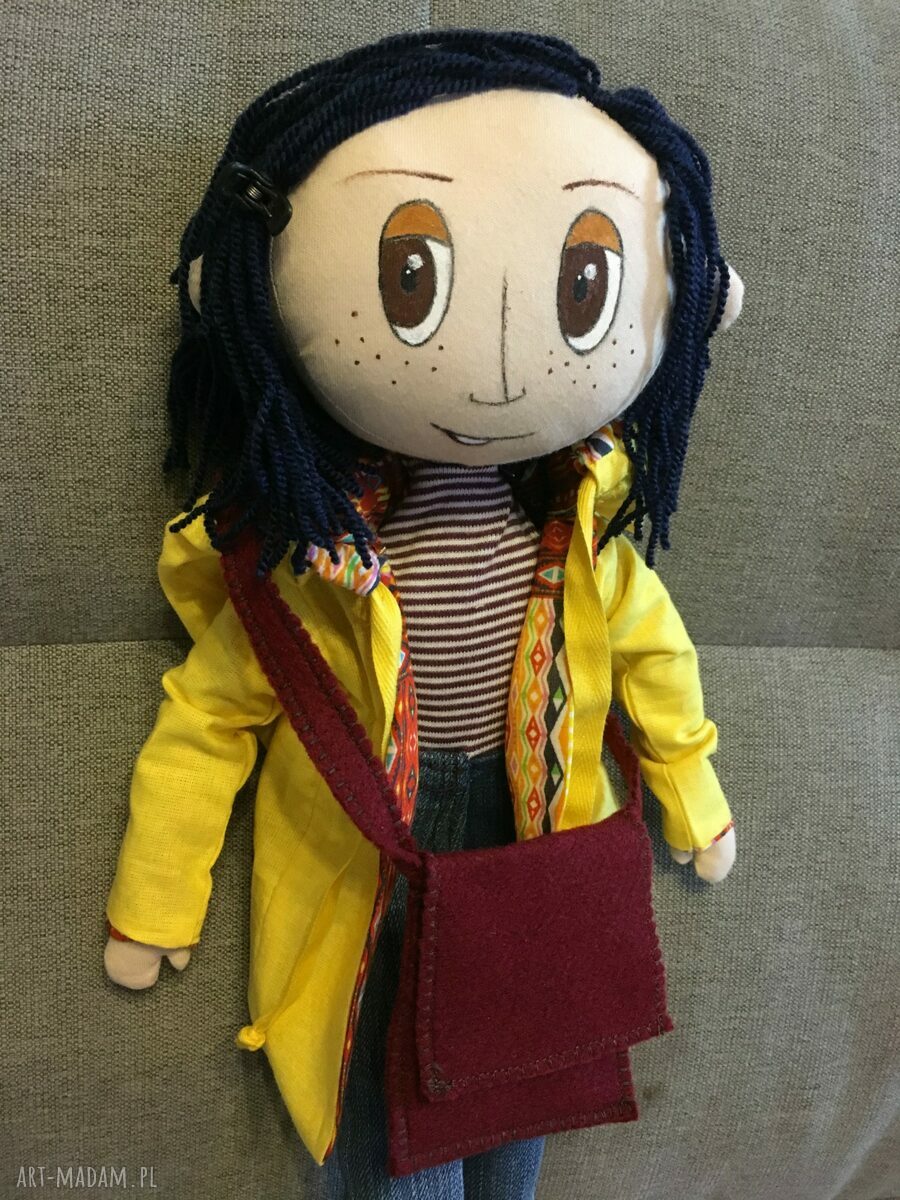 Lalka szmaciana Koralina - prezent handmade na zamówienie, ok. 45 cm